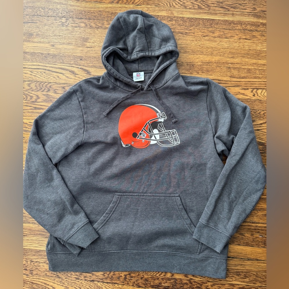 #399 CLEVELAND BROWNS (NFL) Hoodie with Cleveland Browns Orange Helmet Design.